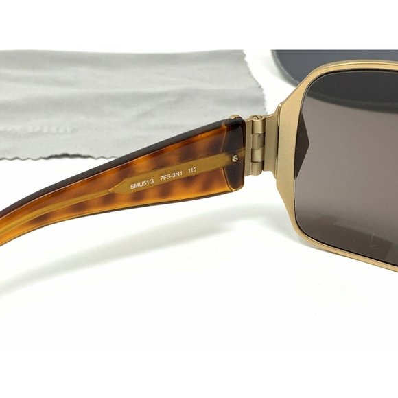 MIU MIU SUNGLASSES SMU51G 7FS-3N1 Shield Gold And Tortoise - Picture 8 of 12